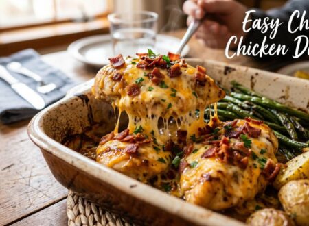 easy baked alice springs chicken recipe with honey mustard bacon and cheddar cheese