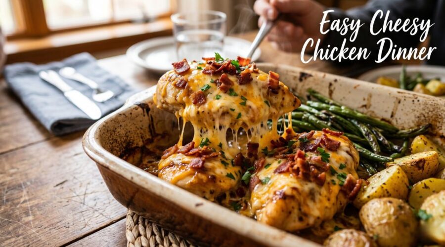 easy baked alice springs chicken recipe with honey mustard bacon and cheddar cheese