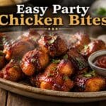 Easy BBQ chicken party food recipe served on platter for family gatherings