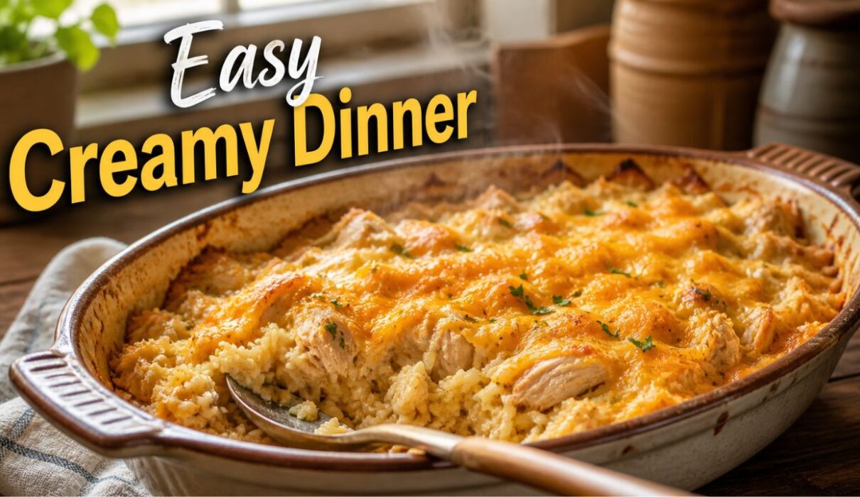 easy chicken and rice casserole recipe creamy oven baked comfort food