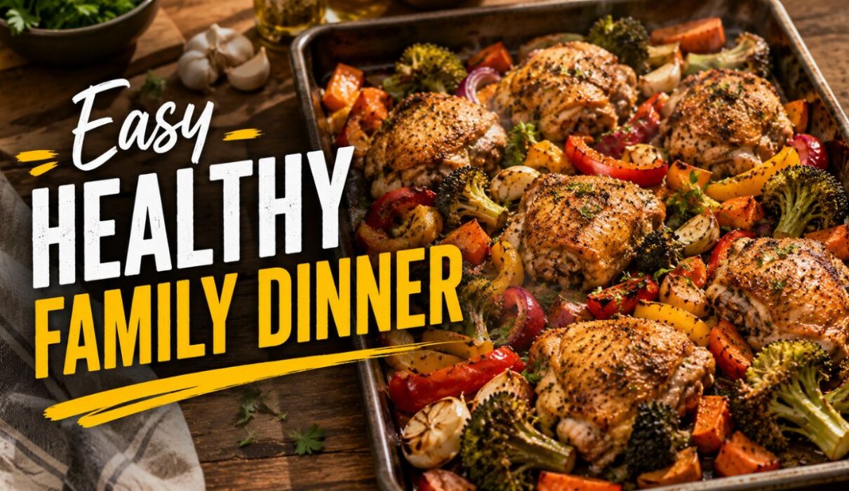 Easy One-Pan Garlic Chicken and Vegetables Recipe (Healthy Family Dinner in 30 Minutes) 1 easy one pan garlic chicken and vegetables recipe healthy family dinner
