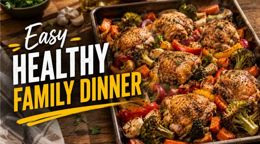 easy one pan garlic chicken and vegetables recipe healthy family dinner