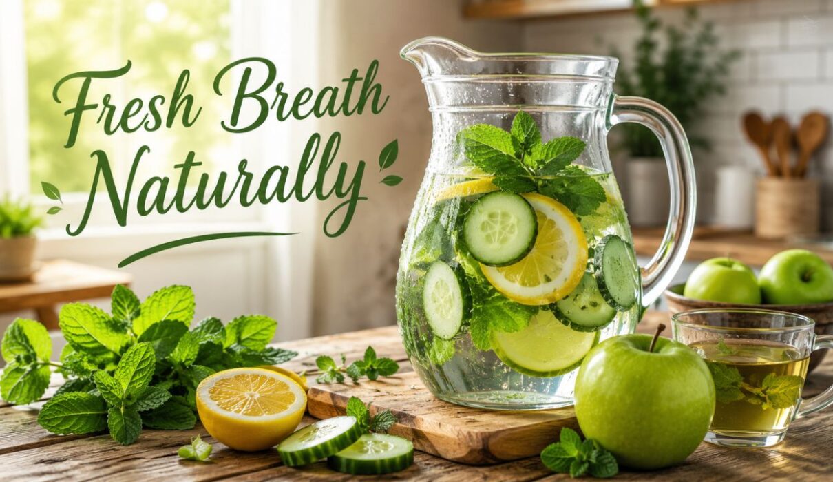 How to get fresh breath naturally with healthy foods detox drinks cucumber mint water and healthy hydration recipes