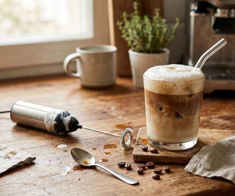 homemade iced latte milk frother scene.jpg