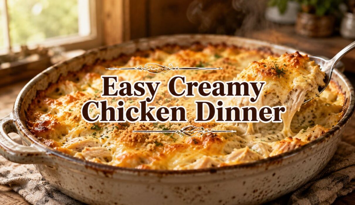 Million Dollar Chicken Casserole recipe baked creamy cheesy family dinner casserole
