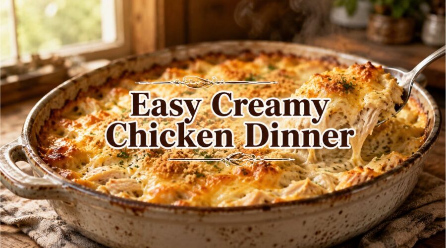 Million Dollar Chicken Casserole recipe baked creamy cheesy family dinner casserole