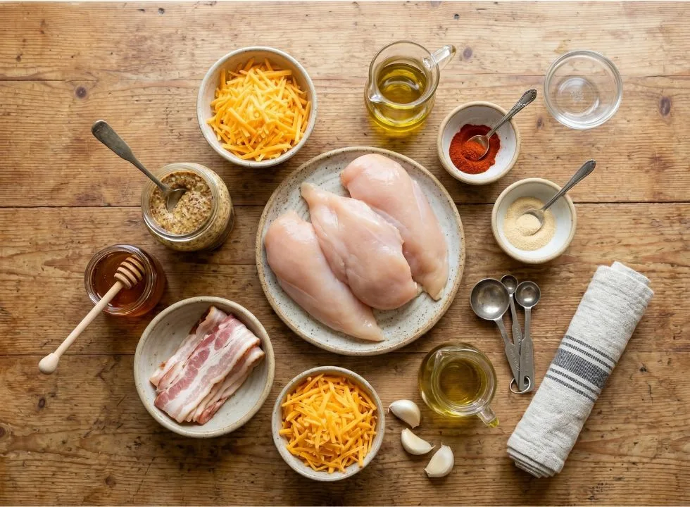 ingredients for honey mustard bacon chicken bake.jpg